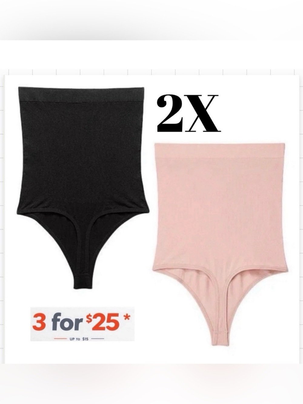 2X Smoothing shaping Slimming thong under garment